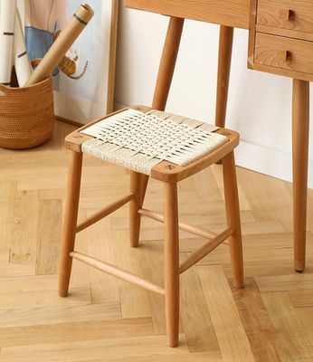 Bar nordique minimaliste moderne Tabouret haut en bois massif câble tissé Café Tabouret de restaurant pour les événements W30*D35*45/70CM