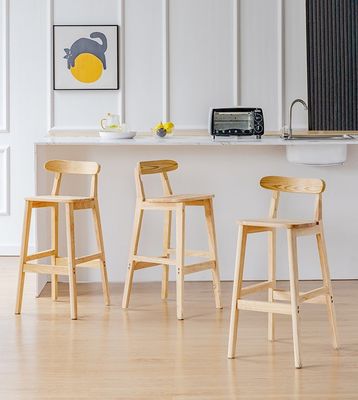 Chaise haute de style vintage Tabouret de bar avec matériau en bois massif LL-C34
