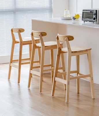 Chaise haute de style vintage Tabouret de bar avec matériau en bois massif LL-C34