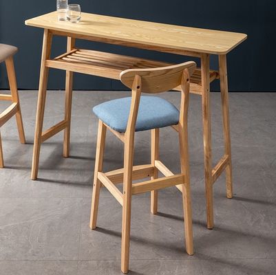 Tabouret de bar en bois massif rembourrée dans un style vintage pour pub café W38*D44*H101 cm