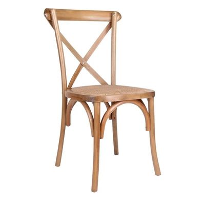 Chaises à dos croisé en bois massif avec finition en nitrolacque et conception moderne empilée W50*D44*H89CM