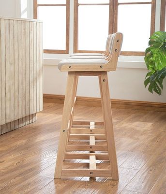 Couleur naturelle étagère détachable vintage rembourrée en bois massif pour pub