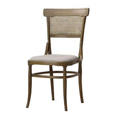 Chaises de salle à manger pour hôtels en bois de bouleau sur mesure avec tapisage en tissu