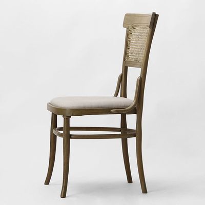 Chaises de salle à manger pour hôtels en bois de bouleau sur mesure avec tapisage en tissu