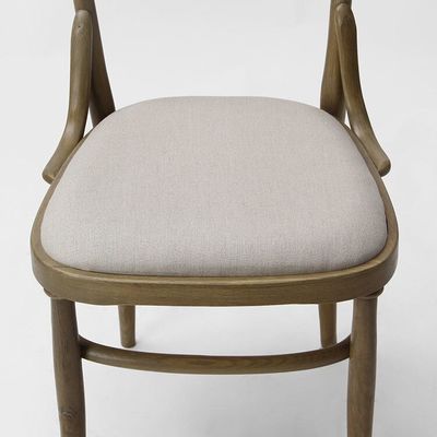 Chaises de salle à manger pour hôtels en bois de bouleau sur mesure avec tapisage en tissu