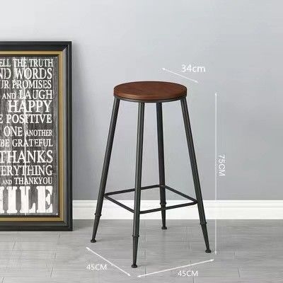 Home Bar Table à manger à cadre métallique rustique Table haute en bois rectangulaire Cuisine Bar Tabouret
