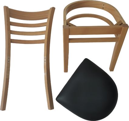 Chaise en bois pour salle à manger d'hôtel en bois massif
