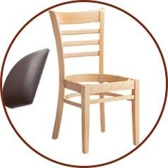 Chaise en bois pour salle à manger d'hôtel en bois massif