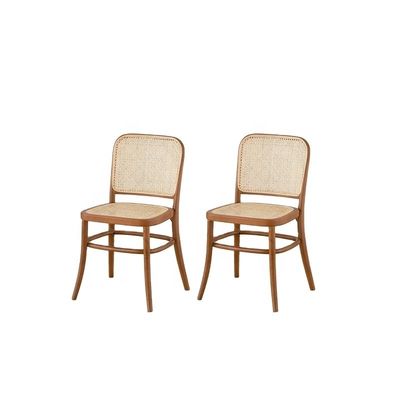 Design moderne de style durable dossier en rotin en bois de loisirs chaise à manger en rotin pour jardin en plein air Meubles de restaurant et de café