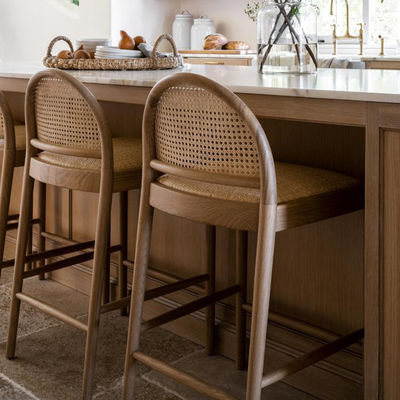 Meubles de salle à manger modernes Chaise de bar en cuir PU en bois massif pour meubles de restaurant