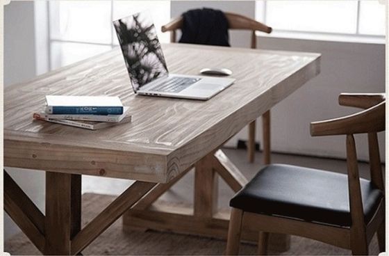 Table à manger en bois massif personnalisé Vintage néoclassique en bois pour la cuisine et le salon