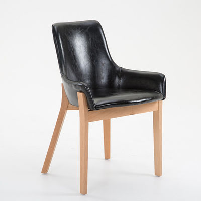 Pieds en bois massif cadre sculpté bois de bouleau chaises de salle à manger d'hôtel avec sièges rembourrés