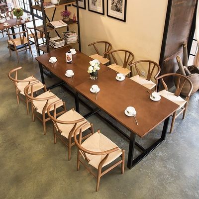 Fabriqué à la main en bois massif plage corde tissée coussin manger Y Chaise NON plié Service OEM Accepté en bois massif