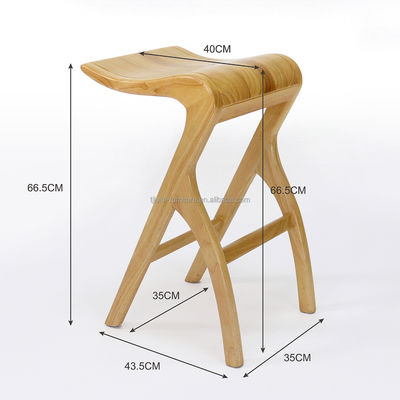 Conception personnalisée Tabouret de bar en bois massif vintage W35*D43.5*66.5CM pour salon haut Chaise à manger en bois