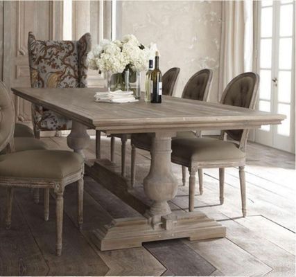 120cm*60cm*75cm Table à manger avec bois de pin incurvé