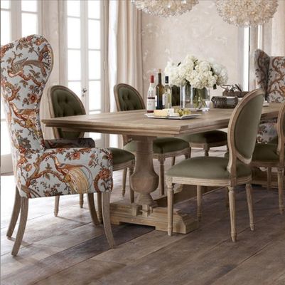 120cm*60cm*75cm Table à manger avec bois de pin incurvé