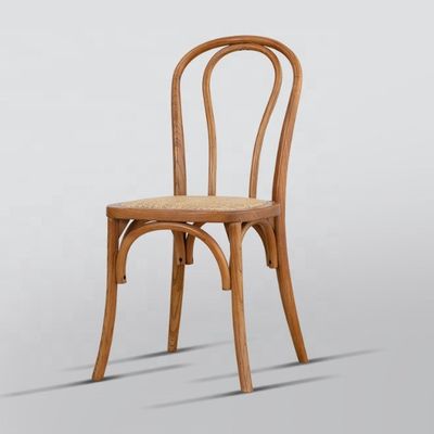 Matériau chinois d'acajou et de rotin Meubles de maison nordiques Charpente en bois Chaise à manger de banquet avec bois massif empilable