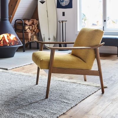 Limite de poids de 200 kg Chaise de bras de loisirs en bois moderne de haute qualité pour le salon Sofa salon en marron/gris/jaune/noir