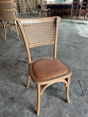 Meubles d'hôtel en bois de canne à dos de rotin Chaise à manger pour mariage banquet réception