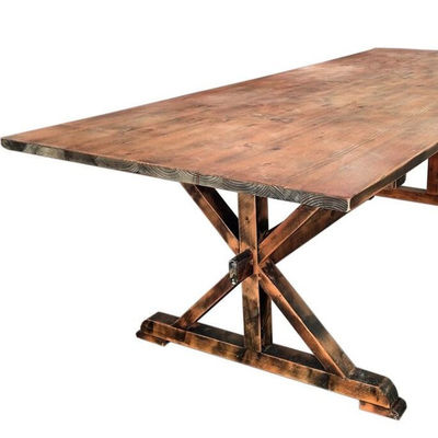 Banquet Hotel Home Table de ferme pliante en bois avec bois de pin massif