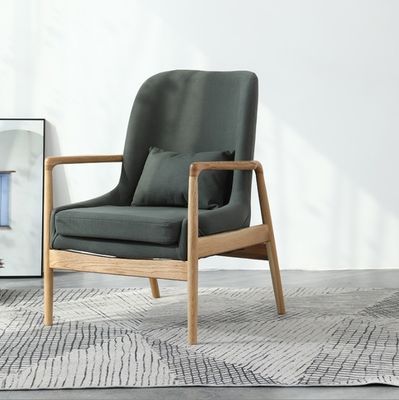 Chaise de canapé simple tapissée en bois gris/vert pour meubles de salon modernes