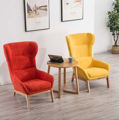 Chaise de salon moderne de 65cm*52cm*93cm avec assurance et jambes en bois massif en rouge/jaune/vert/bleu/blanc/café/gris/rose