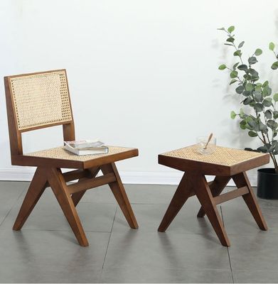 Meubles de restaurant nordiques antiques Chaise à manger en bois massif avec rotin d'hôtel et bon design