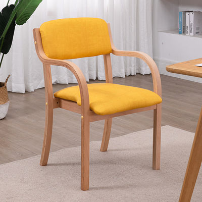 Chaise de salle à manger en bois de luxe en tissu en cuir en PU de style français Salle à manger courbée Chaise à manger en bois pour maisons modernes
