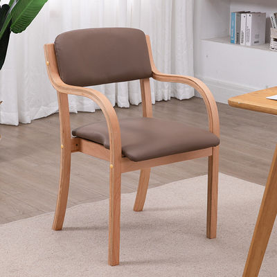 Chaise de salle à manger en bois de luxe en tissu en cuir en PU de style français Salle à manger courbée Chaise à manger en bois pour maisons modernes