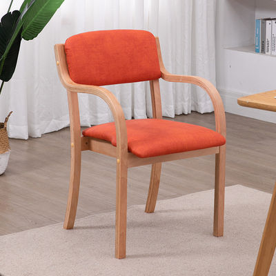 Chaise de salle à manger en bois de luxe en tissu en cuir en PU de style français Salle à manger courbée Chaise à manger en bois pour maisons modernes