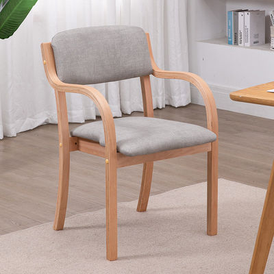 Chaise de salle à manger en bois de luxe en tissu en cuir en PU de style français Salle à manger courbée Chaise à manger en bois pour maisons modernes