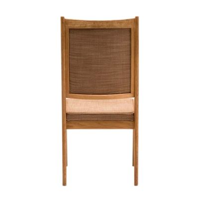 Meubles de salle à manger en bois massif Chaises à dos haut avec revêtement en tissu dans le design nordique