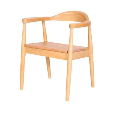 Meubles de salle à manger de restaurant Chaise d'accoudoir en bois moderne avec cadre en bois massif et siège en poudre