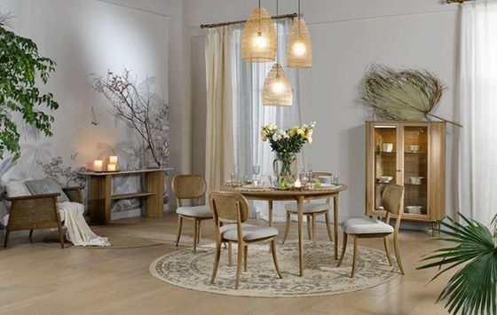 Chaise en rotin ancien/chaise en osier Chaise de salle à manger en bois massif Chaise en rotin sans bras pour les besoins des clients