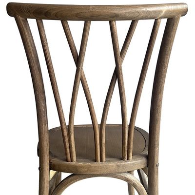 Événement de mariage antique Vintage X Cross Back Chaise en bois empilable avec siège en mousse de rotin