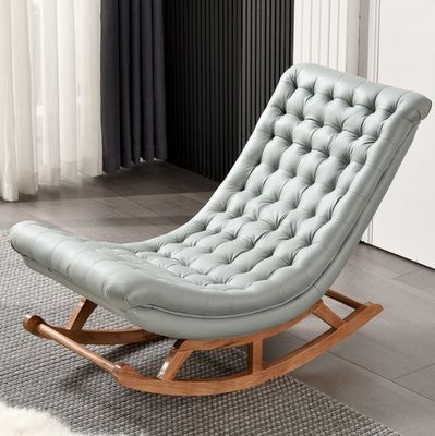 Chaise à bascule en bois massif de style européen avec canapé rembourrée Chaise W60*D106*H76cm