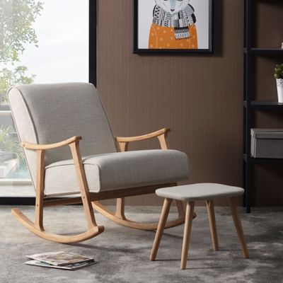 Chaise bascule en bois à haute densité en éponge pour salon de style européen