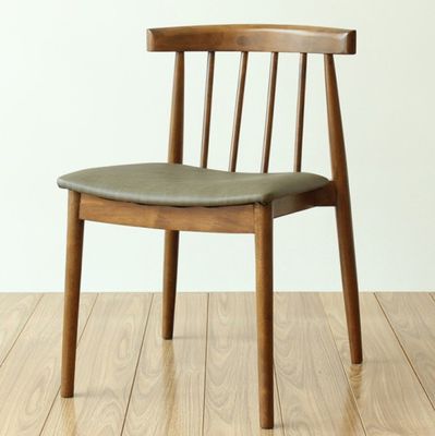Généraux Meubles de maison de style design contemporain Chaise à manger en bois avec dossier de siège en cuir en tissu