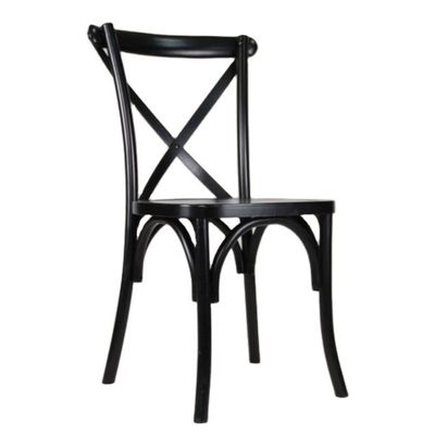 Style de design antique D50*W42*H88CM Chaises à dos croisé en bois empilable pour restaurants et meubles Morden
