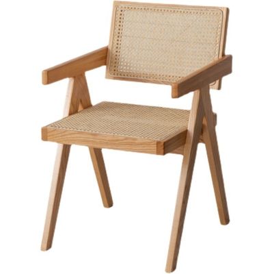 Chaise en rotin à bras en bois massif sur mesure pour les meubles de salle à manger classiques intérieurs dans les restaurants