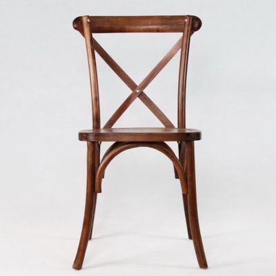 Style de design antique D50*W42*H88CM Chaises à dos croisé en bois empilable pour restaurants et meubles Morden