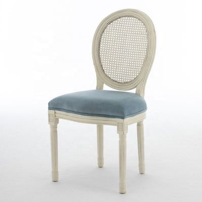 Design antique Europe Vantage intérieur en bois massif rond en roseau de canne à rouleaux chaise à manger pour le style traditionnel en Europe