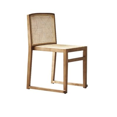 Chaise à manger en rotin empilée Chaise sans bras en bois personnalisée pour salle à manger W49CM*D42.5CM*H80CM