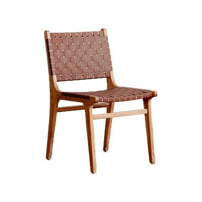 Hôtel Nordic Design Cendre massif de bois de cheval selle en cuir siège tissé chaise à manger empilable pour café et restaurant moderne