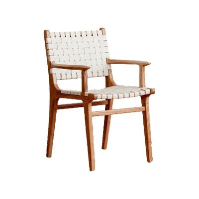 Hôtel Nordic Design Cendre massif de bois de cheval selle en cuir siège tissé chaise à manger empilable pour café et restaurant moderne