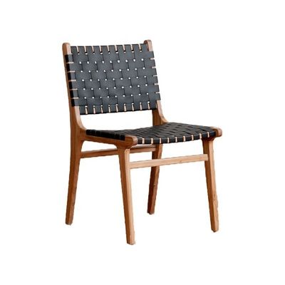 Hôtel Nordic Design Cendre massif de bois de cheval selle en cuir siège tissé chaise à manger empilable pour café et restaurant moderne