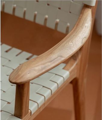 Hôtel Nordic Design Cendre massif de bois de cheval selle en cuir siège tissé chaise à manger empilable pour café et restaurant moderne