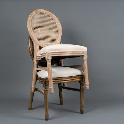 NO Chaise de banquet en bois massif pliée Louis pour événements Chaise de mariage et d'événement nordique D54*W53*SH44.5*H76.5