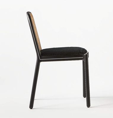 Emballage du courrier Durable en bois massif sans bras chaise de salle à manger en rotin pour salle à manger