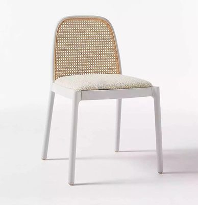 Emballage du courrier Durable en bois massif sans bras chaise de salle à manger en rotin pour salle à manger